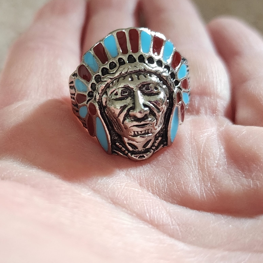Native American Indian Chief ring size 11